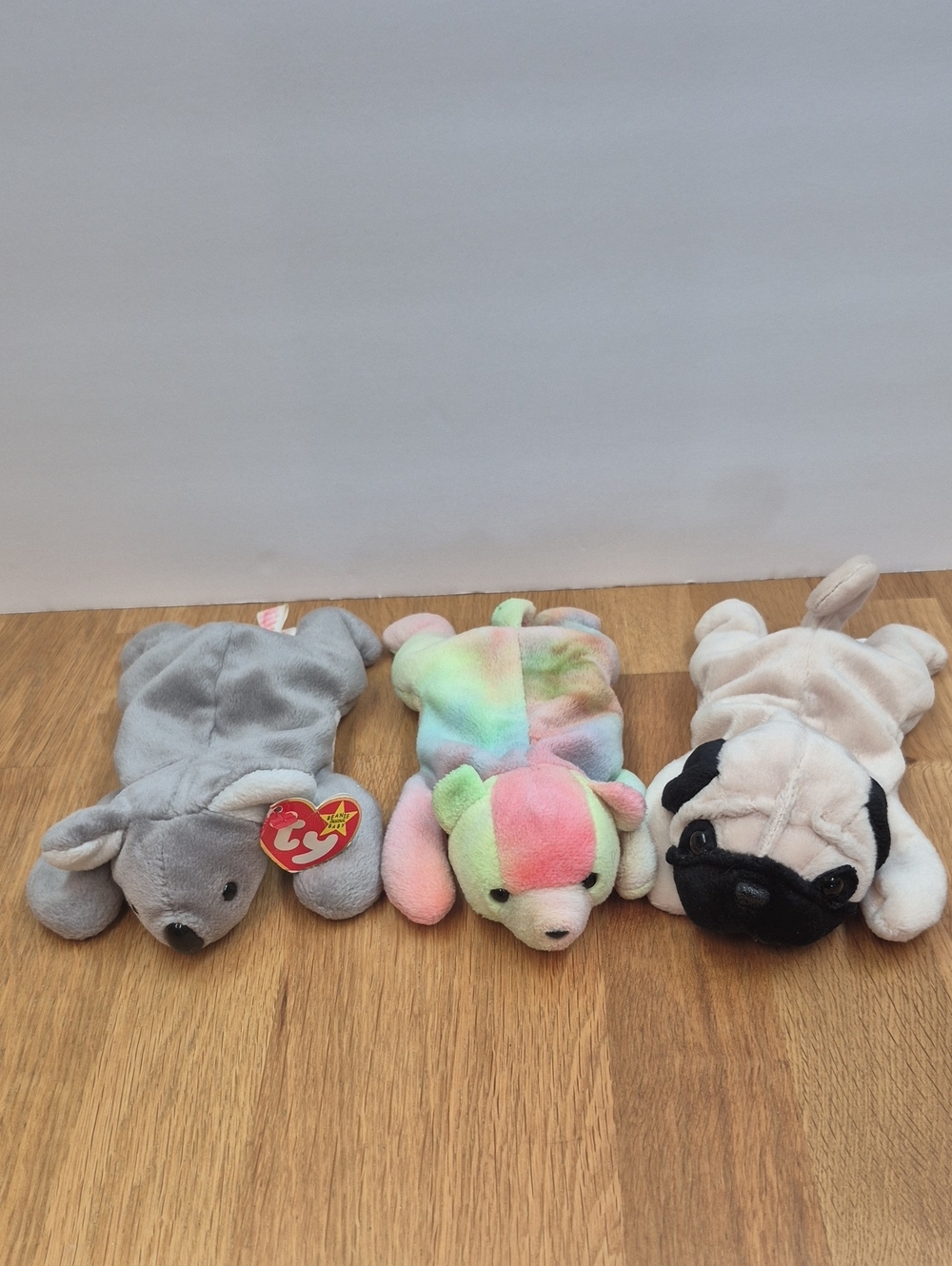 Ty Beanie Babies Koala(1996), Bear(1999),Pug(1996)